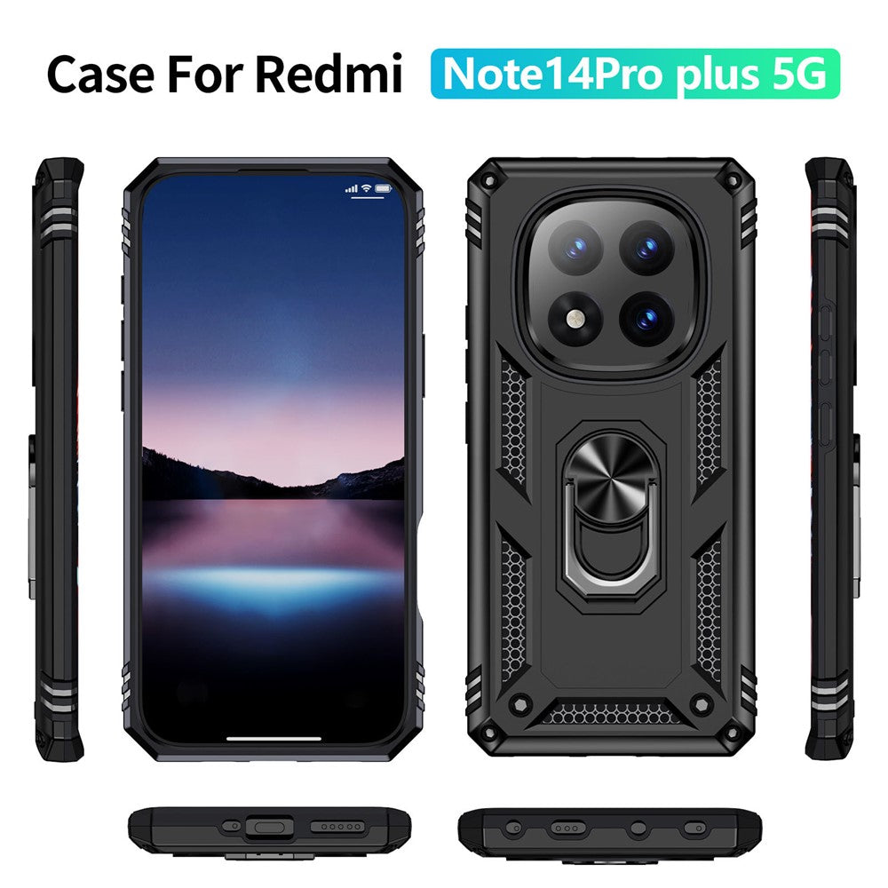 For Xiaomi Redmi Note 14 Pro+ 5G Case PC + TPU Phone Cover with Kickstand