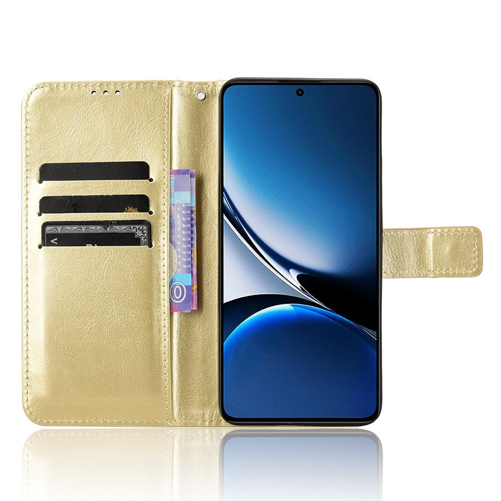 For Xiaomi Redmi Turbo 4 5G / Xiaomi Poco X7 Pro 5G PU Leather Case with Strap Crazy Horse Texture Phone Wallet Cover