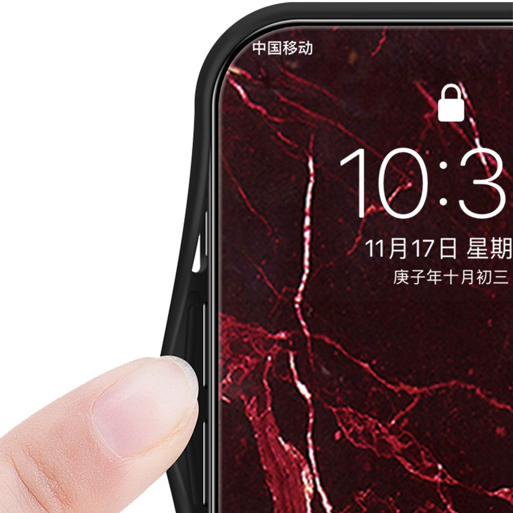 For Xiaomi Poco X7 Pro 5G / Redmi Turbo 4 5G Case Marble Pattern Tempered Glass + PC + TPU Protective Phone Cover