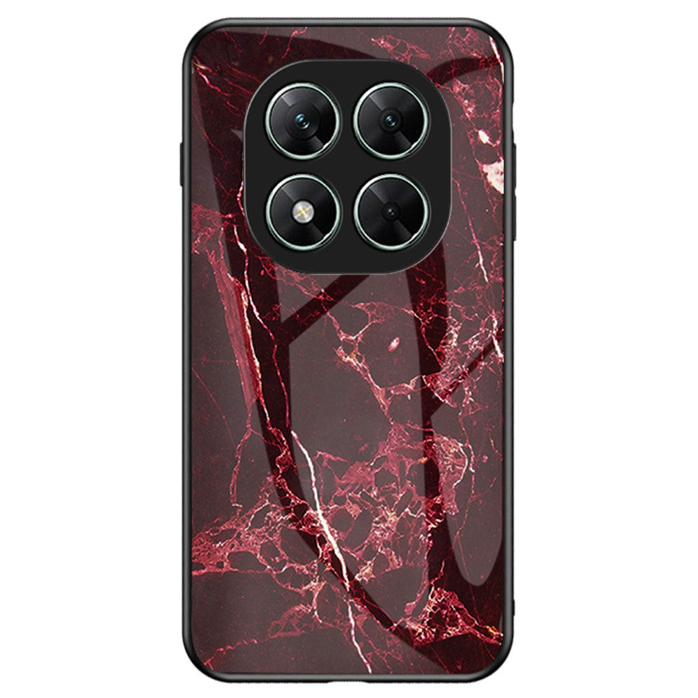 For Xiaomi Poco X7 5G / Redmi Note 14 Pro 5G Case Marble Pattern Tempered Glass + PC + TPU Protective Phone Cover