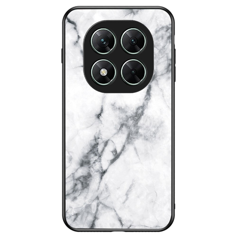 For Xiaomi Poco X7 5G / Redmi Note 14 Pro 5G Case Marble Pattern Tempered Glass + PC + TPU Protective Phone Cover
