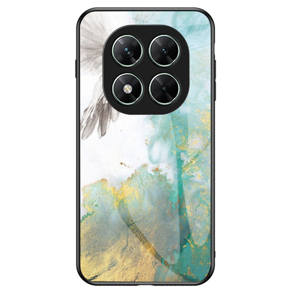 For Xiaomi Poco X7 5G / Redmi Note 14 Pro 5G Case Marble Pattern Tempered Glass + PC + TPU Protective Phone Cover