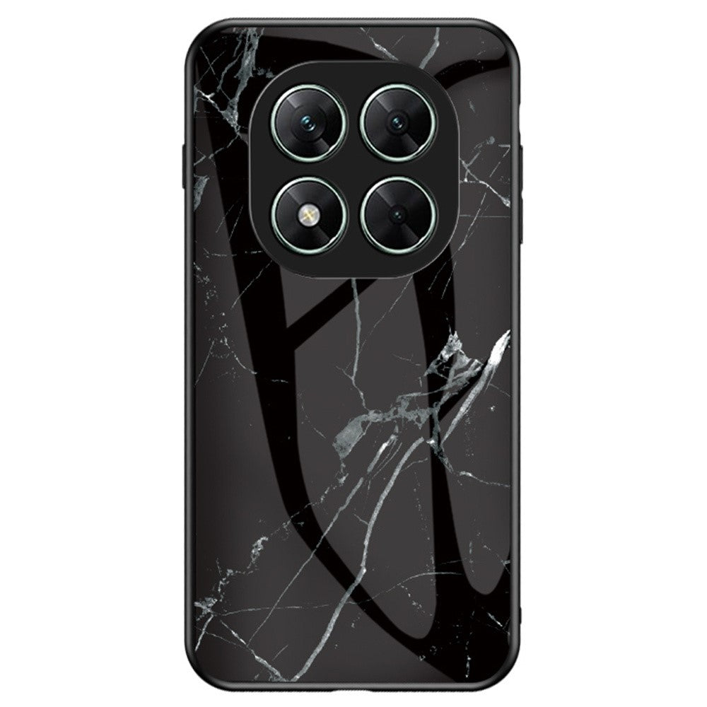 For Xiaomi Poco X7 5G / Redmi Note 14 Pro 5G Case Marble Pattern Tempered Glass + PC + TPU Protective Phone Cover