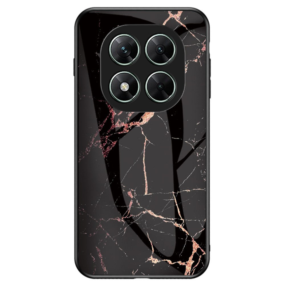 For Xiaomi Poco X7 5G / Redmi Note 14 Pro 5G Case Marble Pattern Tempered Glass + PC + TPU Protective Phone Cover