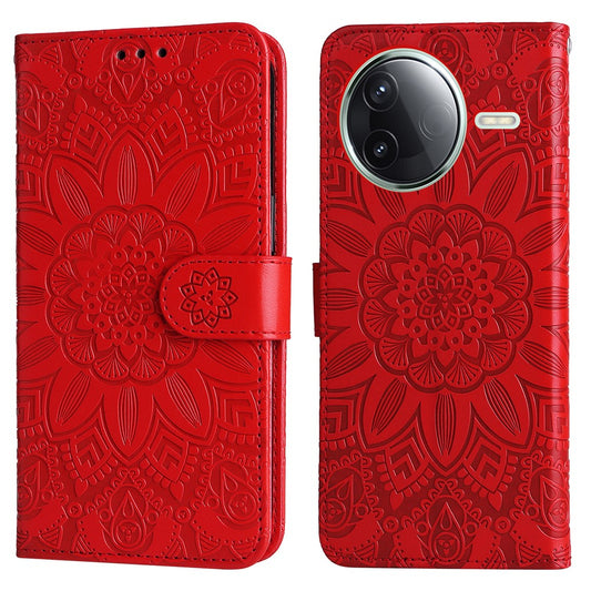 For Xiaomi Poco F7 Pro 5G / Redmi K80 5G Case Sunflower Imprint Leather Wallet Phone Cover