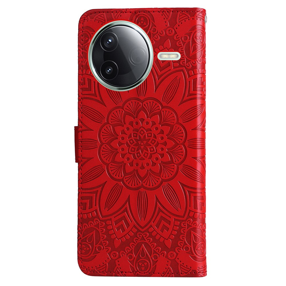 For Xiaomi Poco F7 Pro 5G / Redmi K80 5G Case Sunflower Imprint Leather Wallet Phone Cover