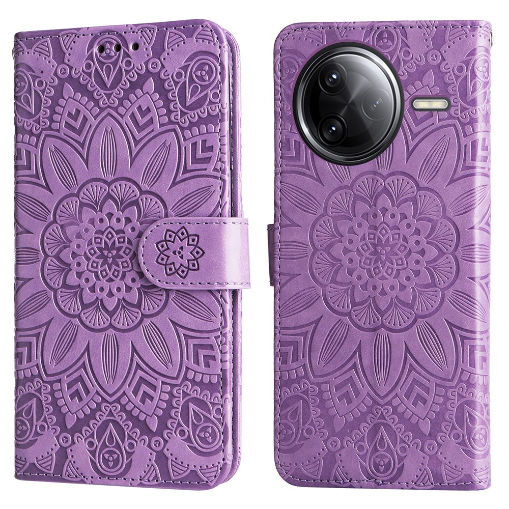 For Xiaomi Poco F7 Ultra 5G / Redmi K80 Pro 5G Case Sunflower Imprint Leather Wallet Phone Cover