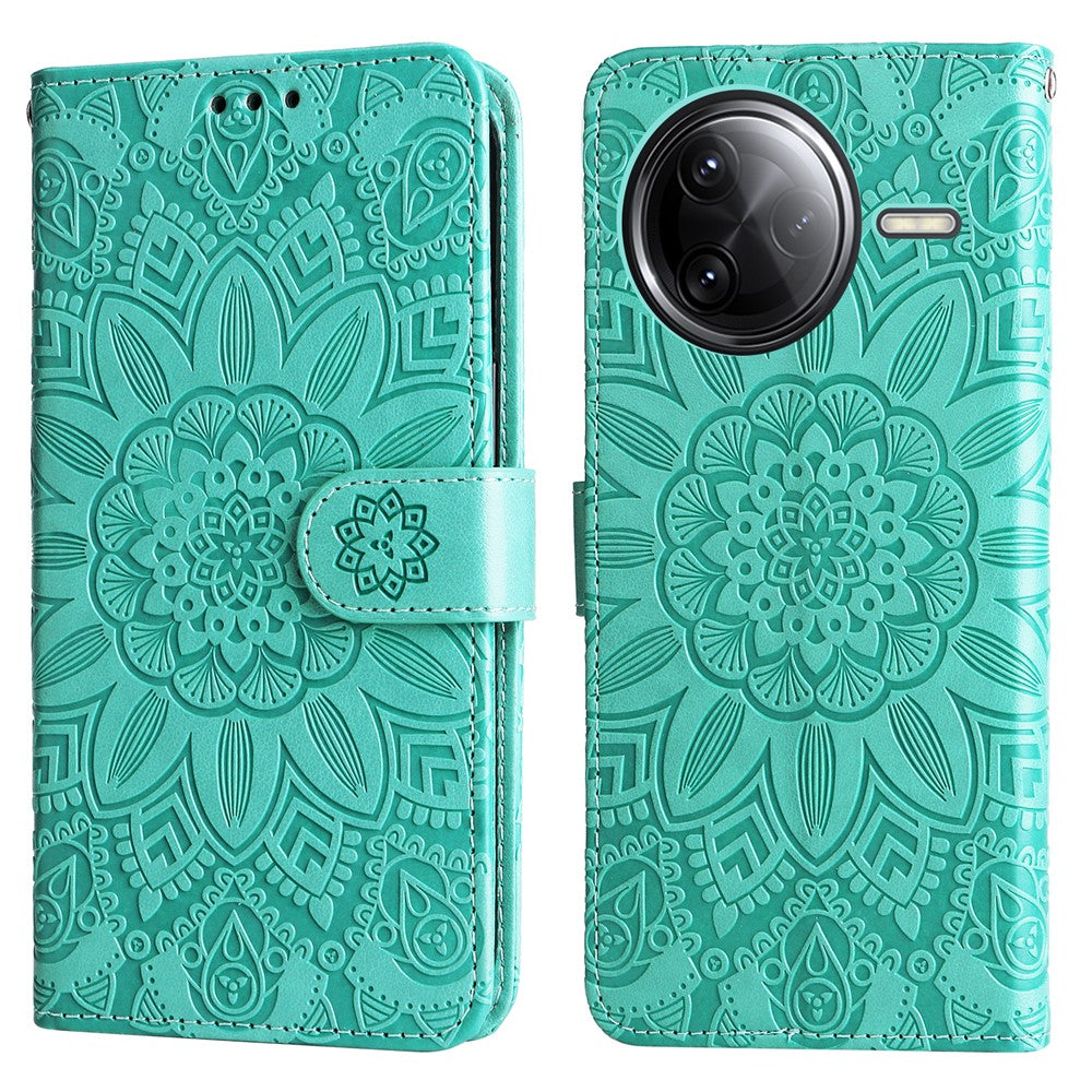 For Xiaomi Poco F7 Ultra 5G / Redmi K80 Pro 5G Case Sunflower Imprint Leather Wallet Phone Cover
