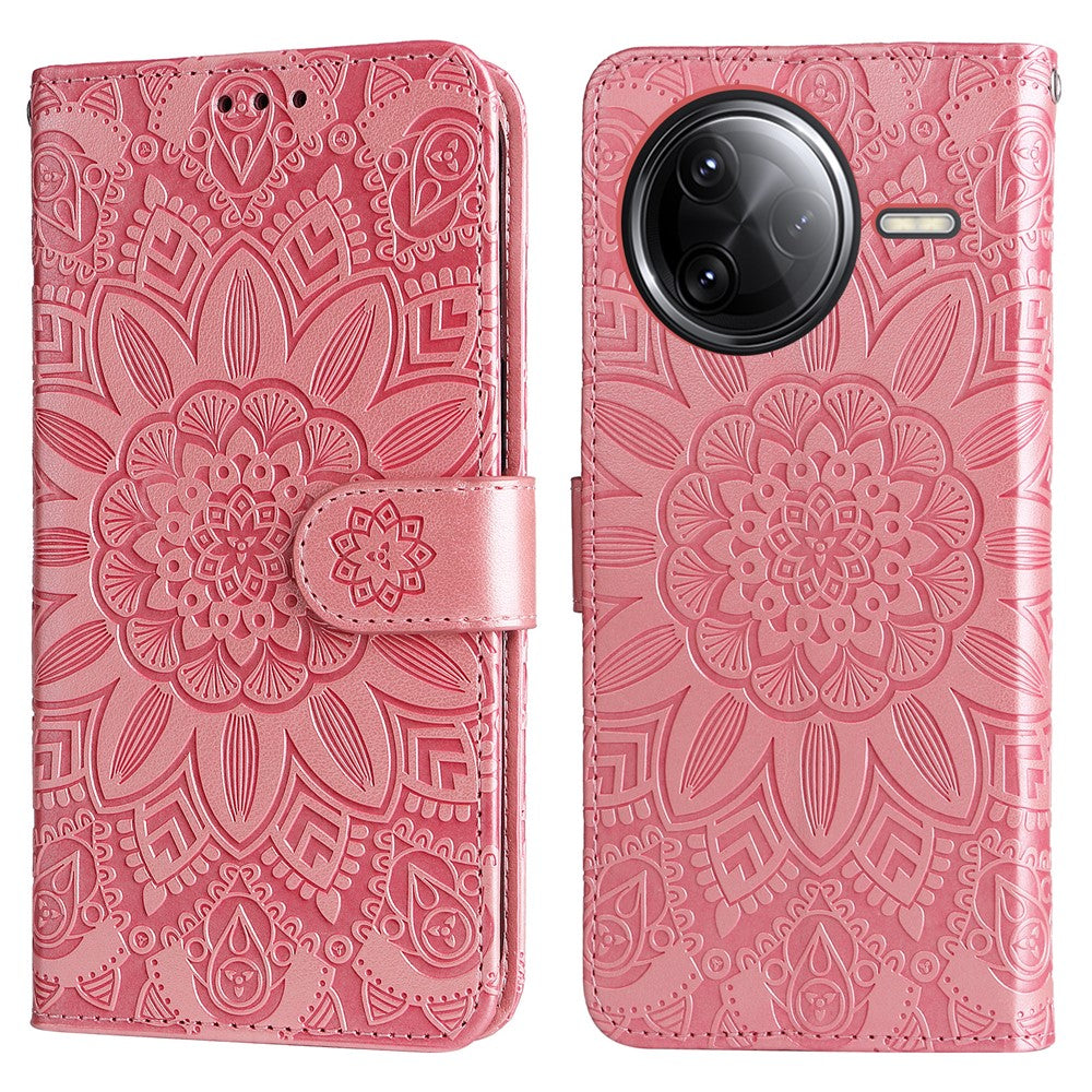 For Xiaomi Poco F7 Ultra 5G / Redmi K80 Pro 5G Case Sunflower Imprint Leather Wallet Phone Cover