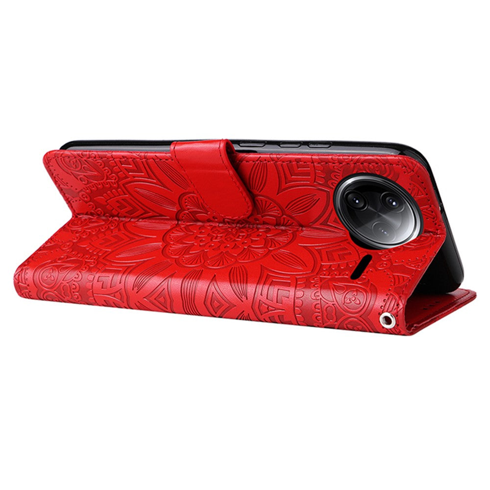 For Xiaomi Poco F7 Ultra 5G / Redmi K80 Pro 5G Case Sunflower Imprint Leather Wallet Phone Cover