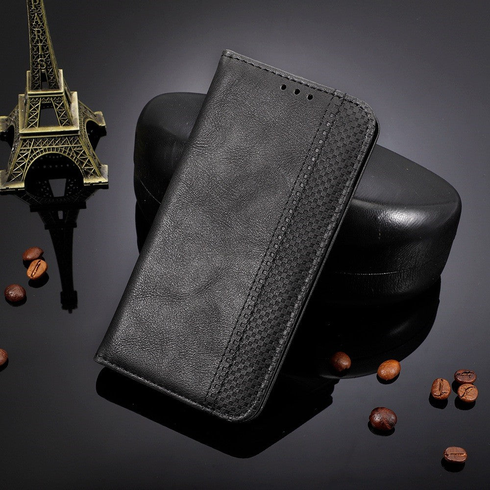 Pixel 7 5G Lederhülle – Mit Brieftaschenfunktion, Ständer & Retro-Textur