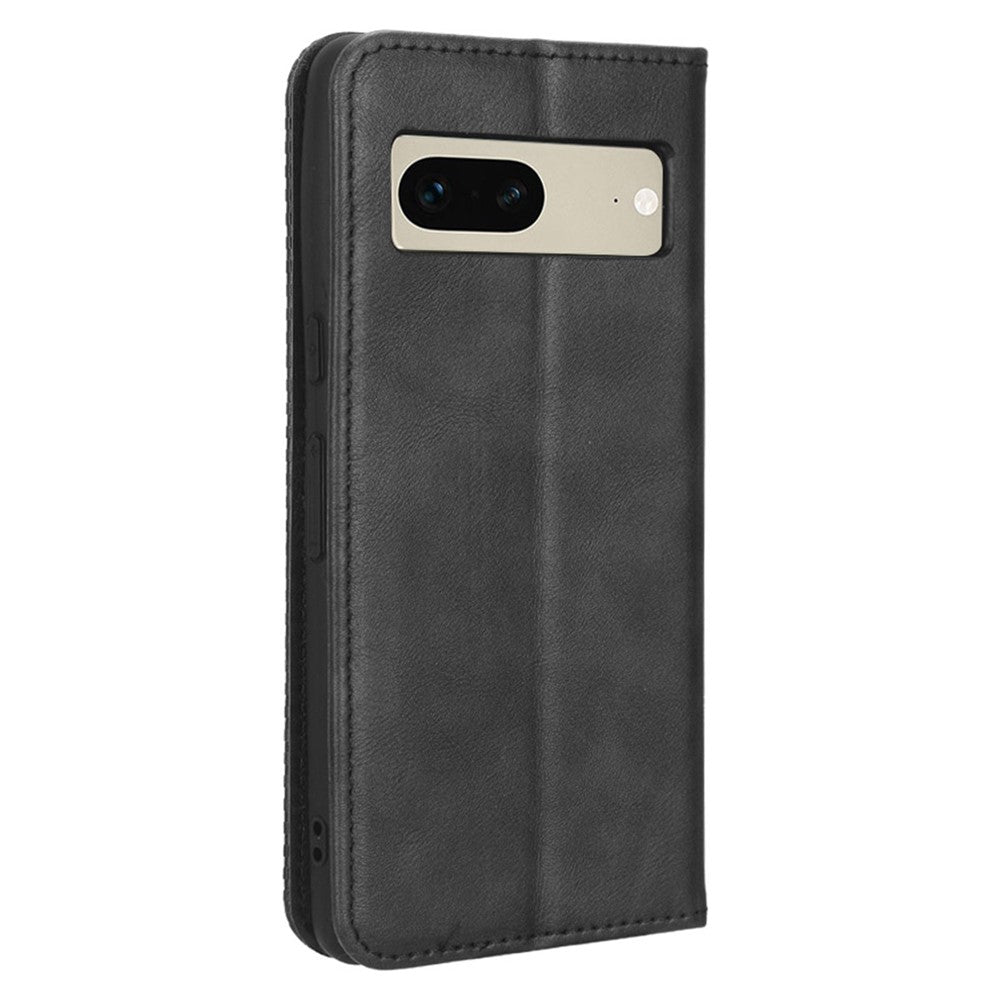 Pixel 7 5G Lederhülle – Mit Brieftaschenfunktion, Ständer & Retro-Textur