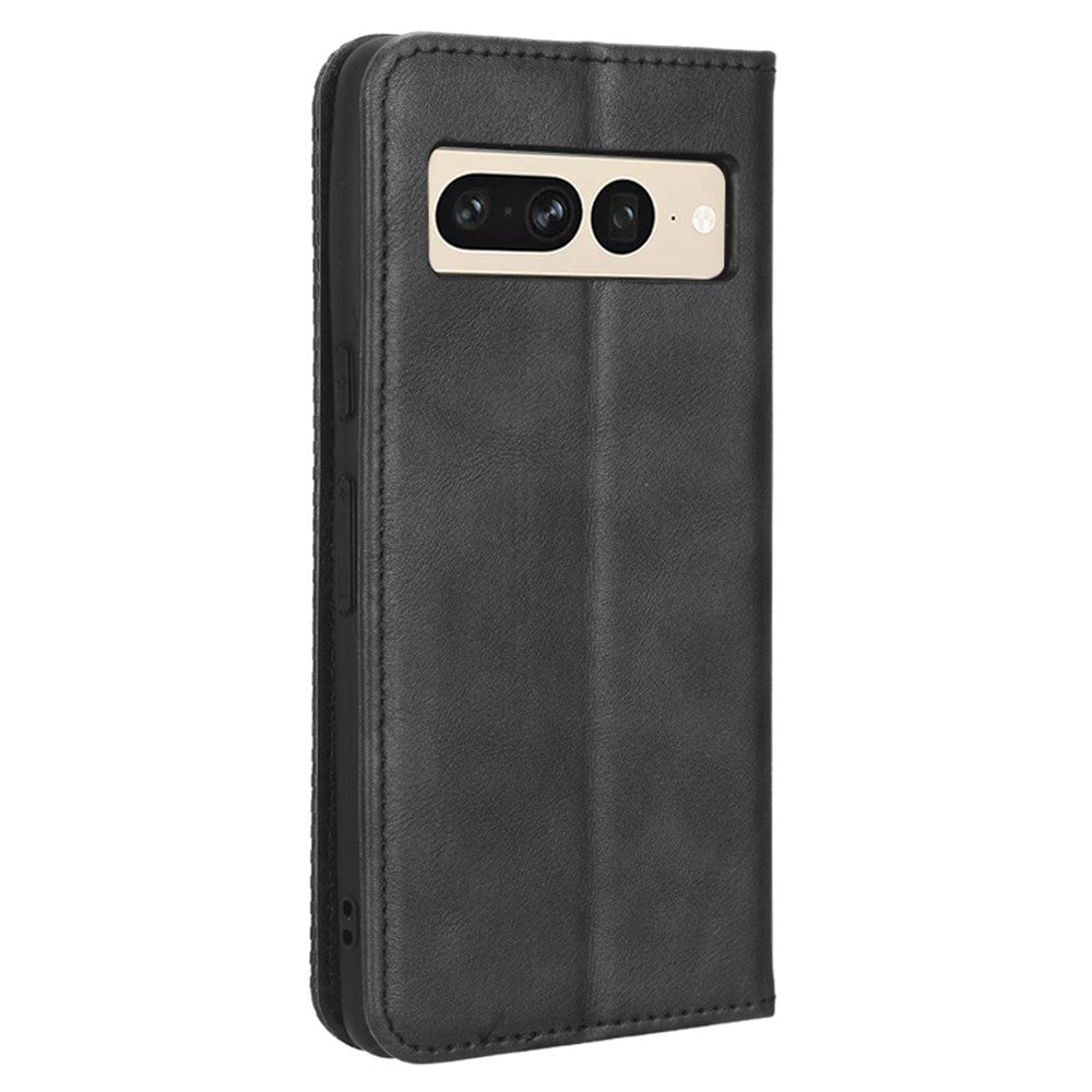 Pixel 7 Pro 5G Lederhülle – Mit Brieftaschenfunktion, Ständer & Retro-Textur