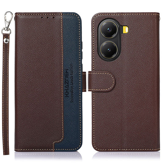 KHAZNEH For Xiaomi Poco X7 Pro 5G  /  Redmi Turbo 4 5G Case RFID Blocking Wallet Litchi Texture PU Leather Phone Cover