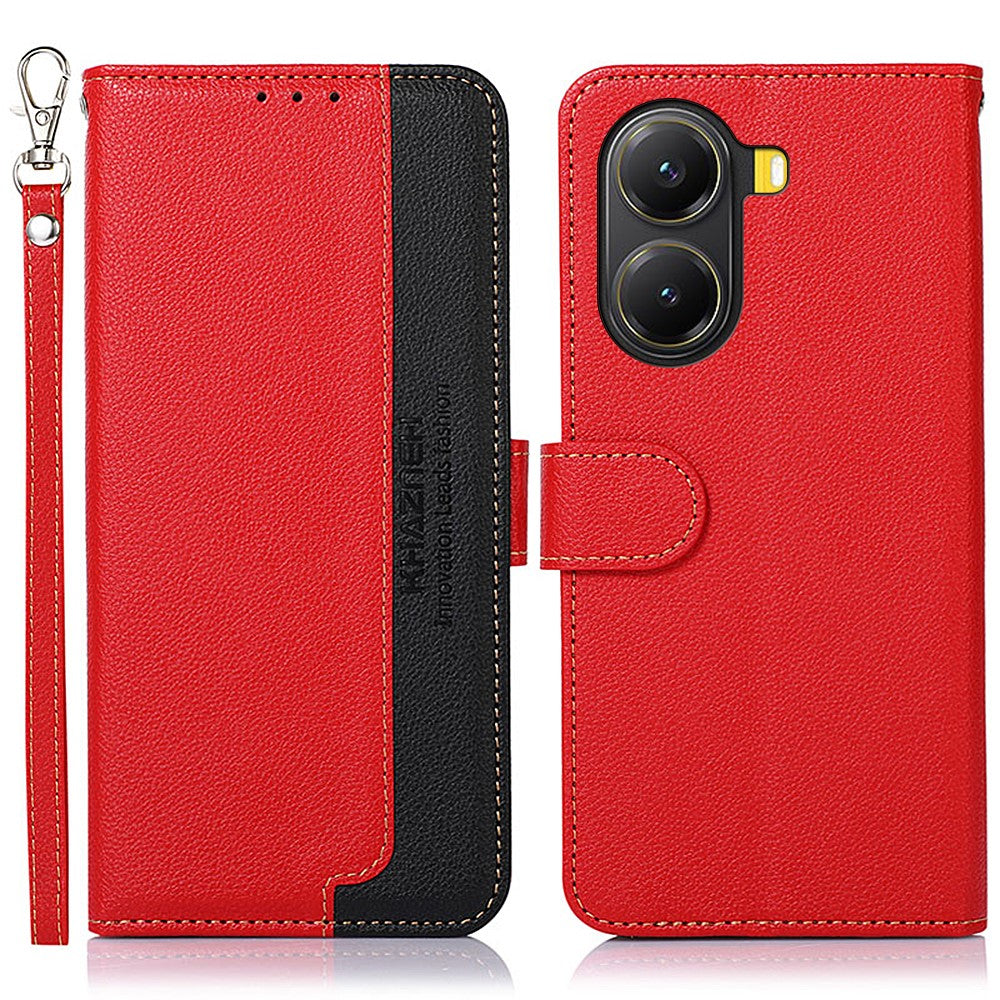 KHAZNEH For Xiaomi Poco X7 Pro 5G  /  Redmi Turbo 4 5G Case RFID Blocking Wallet Litchi Texture PU Leather Phone Cover