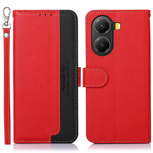 KHAZNEH For Xiaomi Poco X7 Pro 5G  /  Redmi Turbo 4 5G Case RFID Blocking Wallet Litchi Texture PU Leather Phone Cover