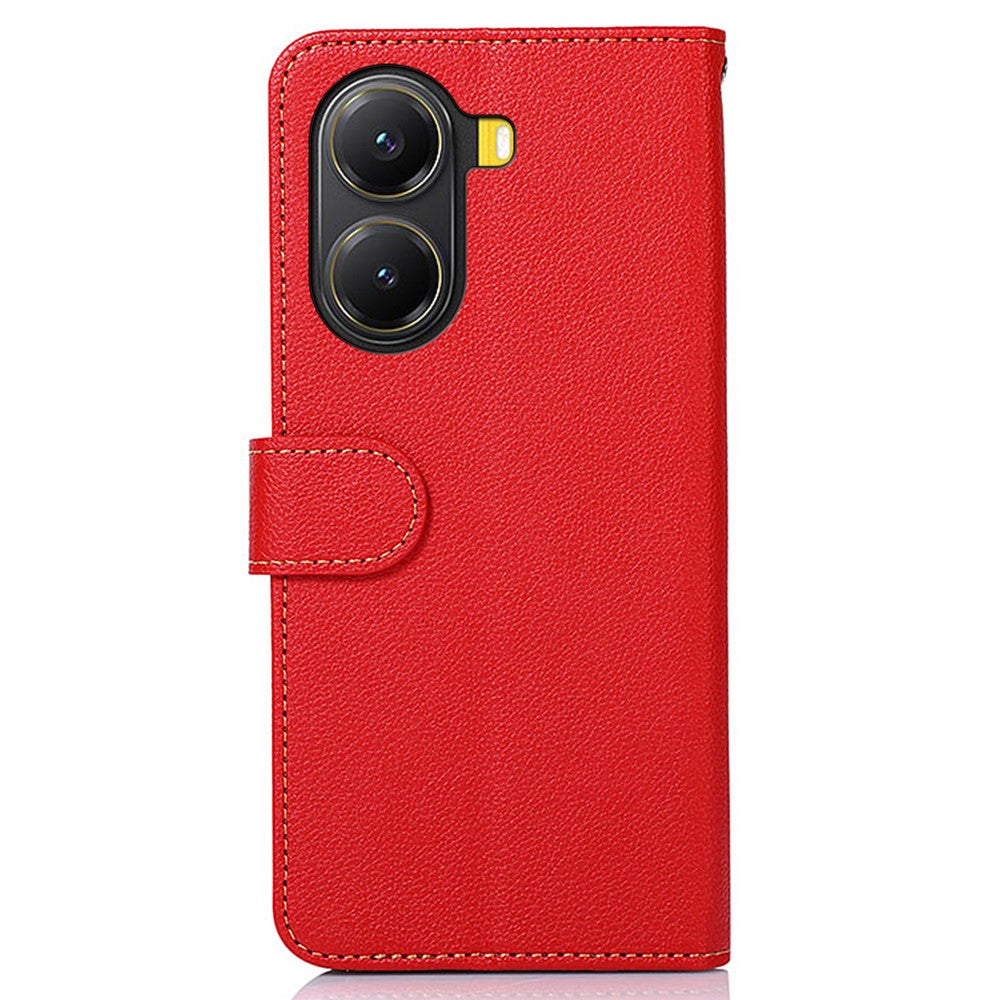 KHAZNEH For Xiaomi Poco X7 Pro 5G  /  Redmi Turbo 4 5G Case RFID Blocking Wallet Litchi Texture PU Leather Phone Cover