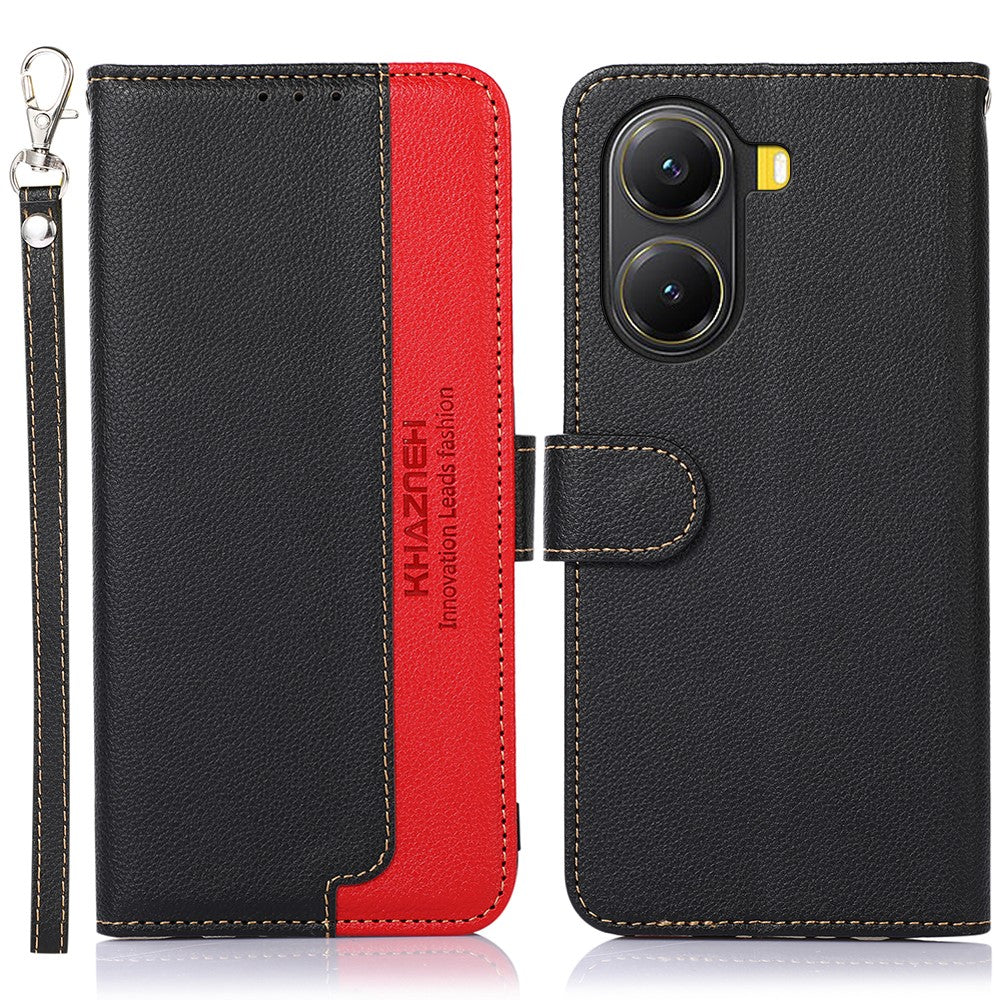 KHAZNEH For Xiaomi Poco X7 Pro 5G  /  Redmi Turbo 4 5G Case RFID Blocking Wallet Litchi Texture PU Leather Phone Cover