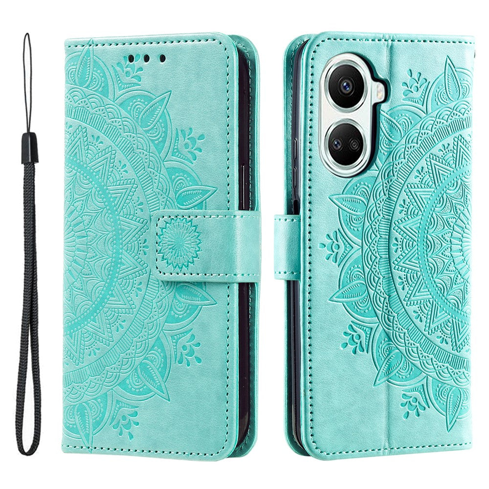For Xiaomi Poco X7 Pro 5G Stand Case Imprinted Totem PU Leather Wallet Phone Cover