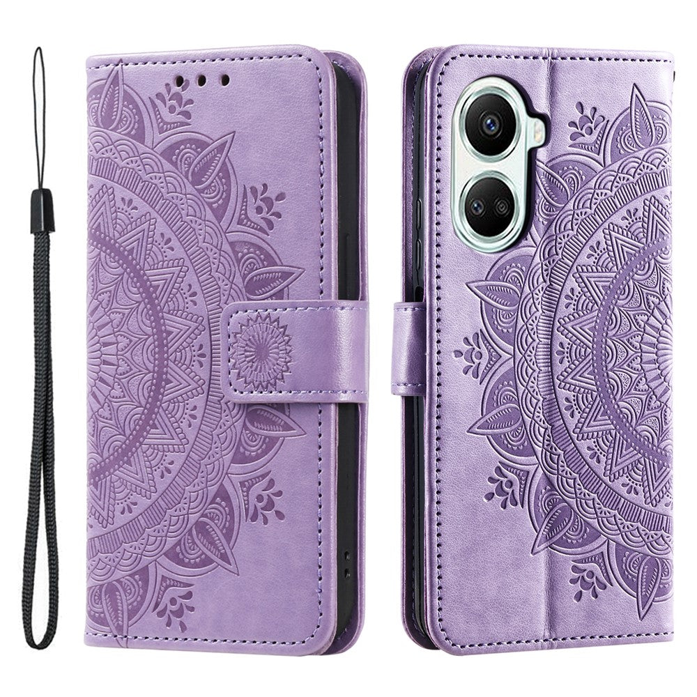 For Xiaomi Poco X7 Pro 5G Stand Case Imprinted Totem PU Leather Wallet Phone Cover