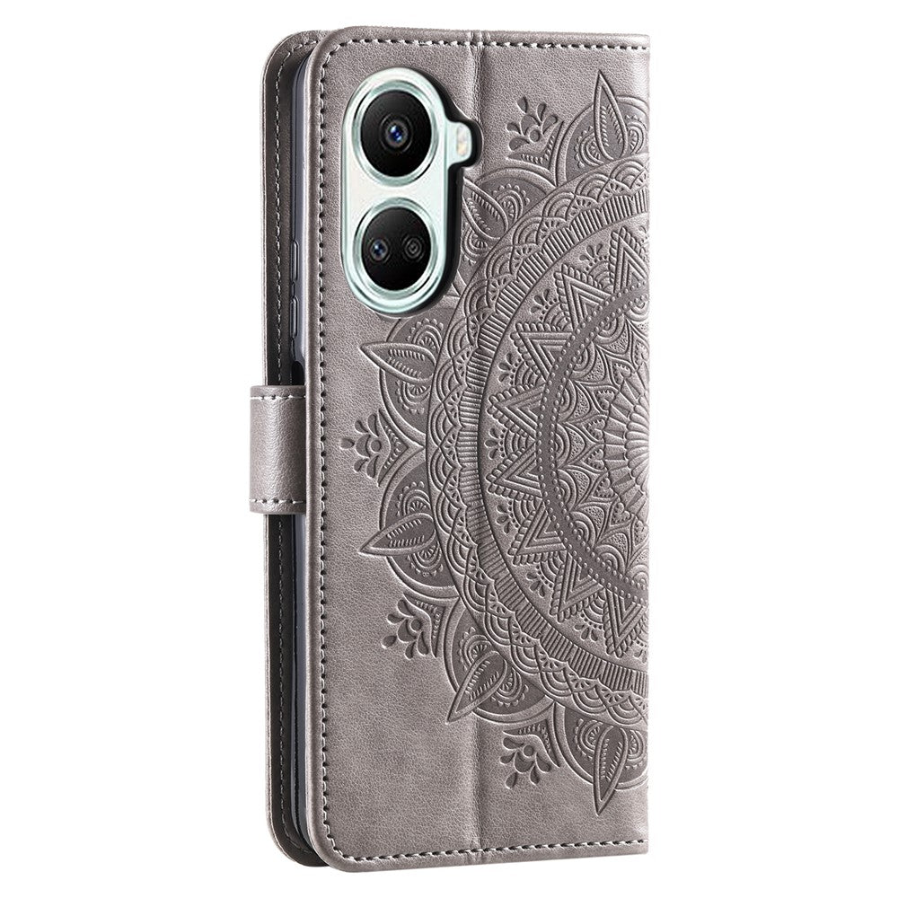 For Xiaomi Poco X7 Pro 5G Stand Case Imprinted Totem PU Leather Wallet Phone Cover