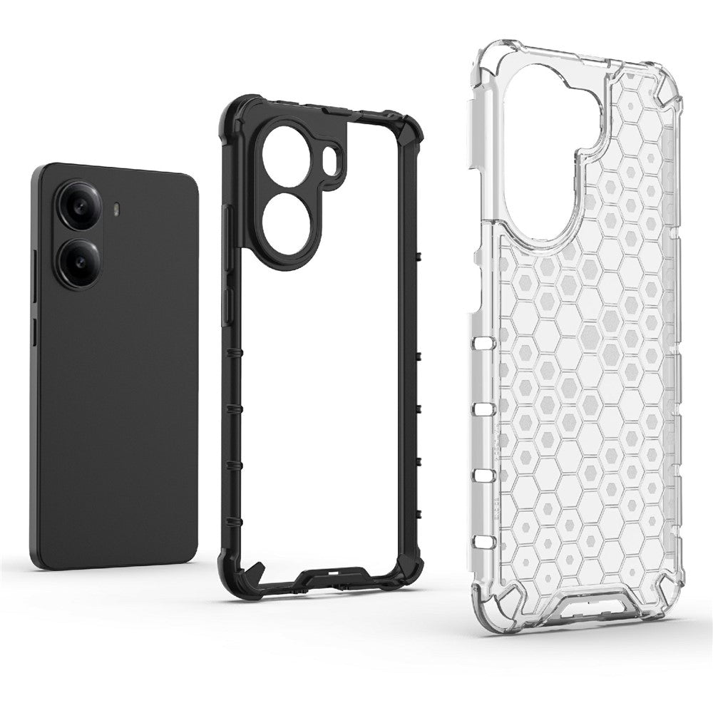 For Xiaomi Poco X7 Pro 5G  /  Redmi Turbo 4 5G Case PC + TPU Phone Cover Honeycomb Shape