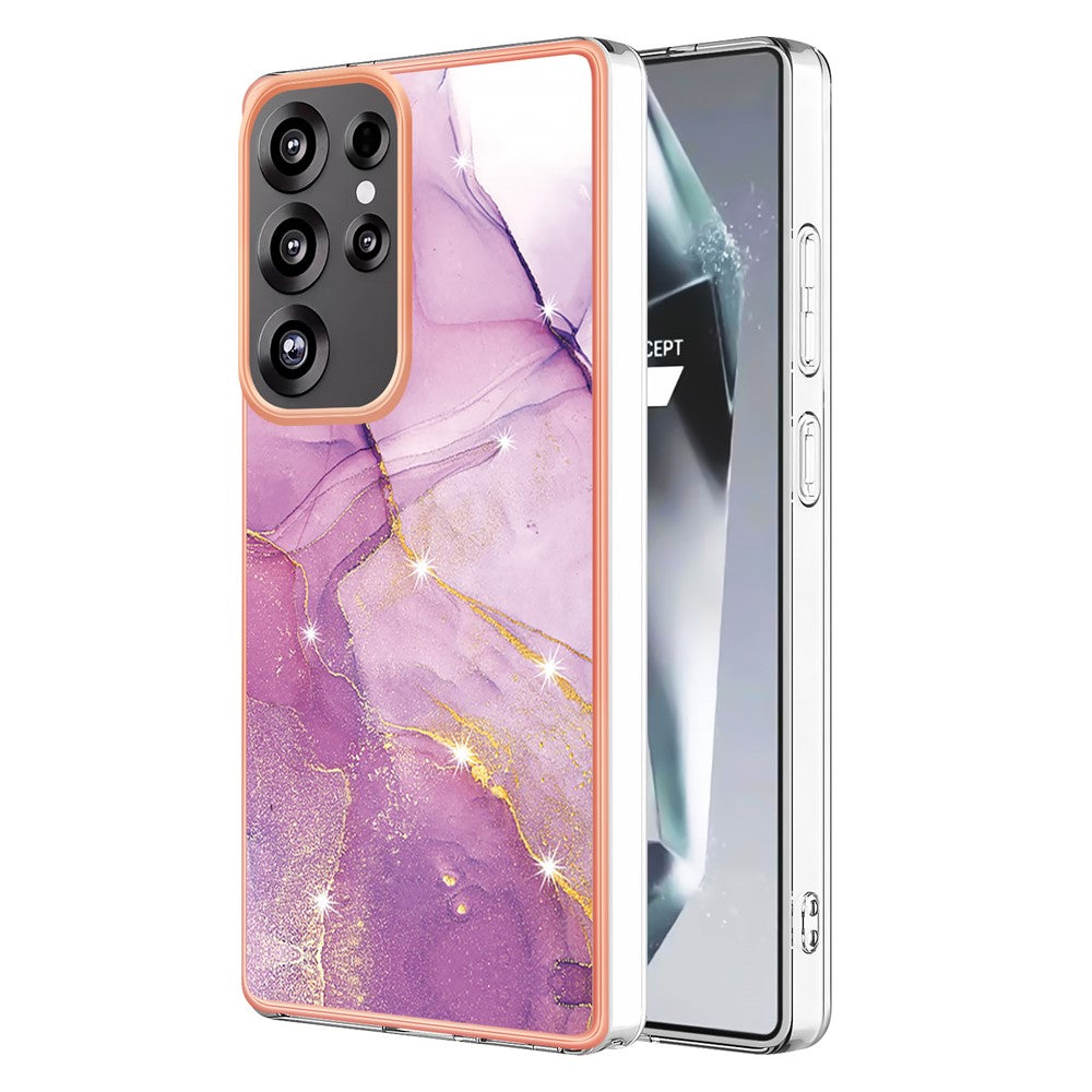 Galaxy S25 Ultra Schutzhülle – Mit Marmormuster 2,0 mm Galvanik-Rückseite