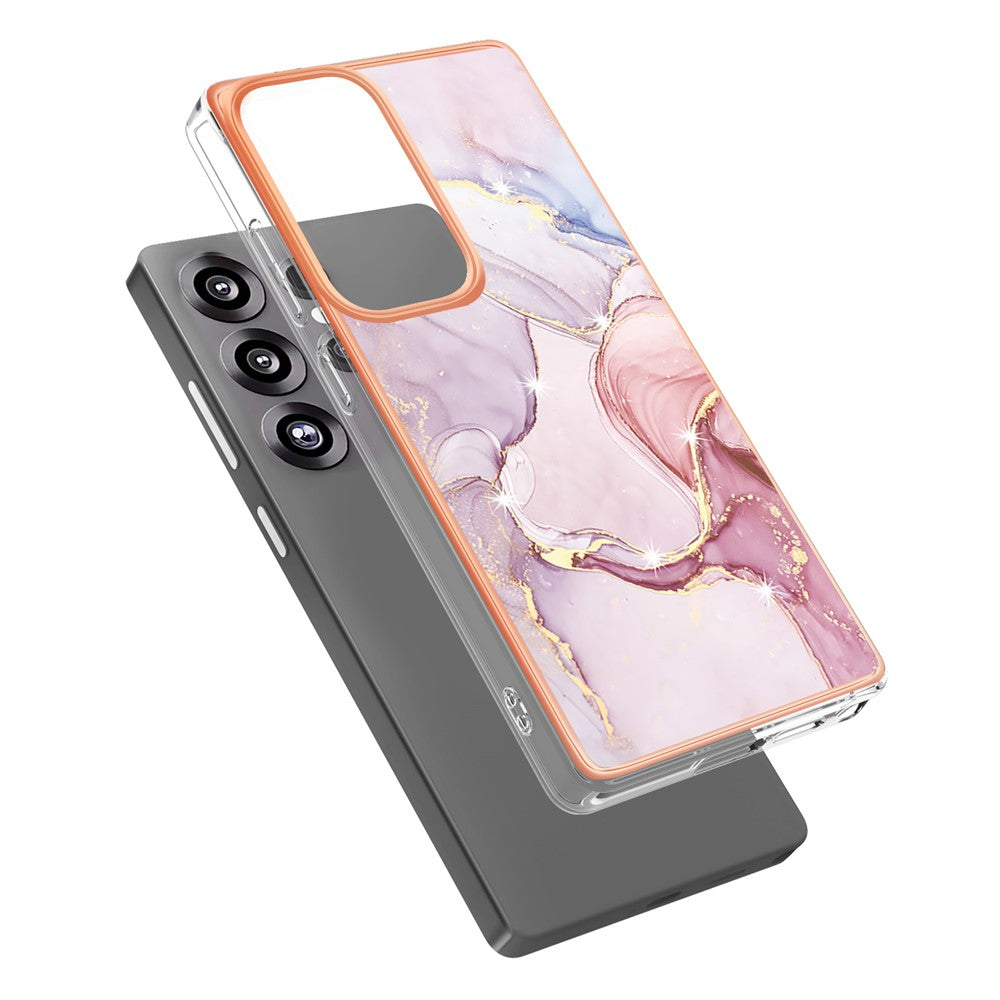 Galaxy S25 Ultra Schutzhülle – Mit Marmormuster 2,0 mm Galvanik-Rückseite