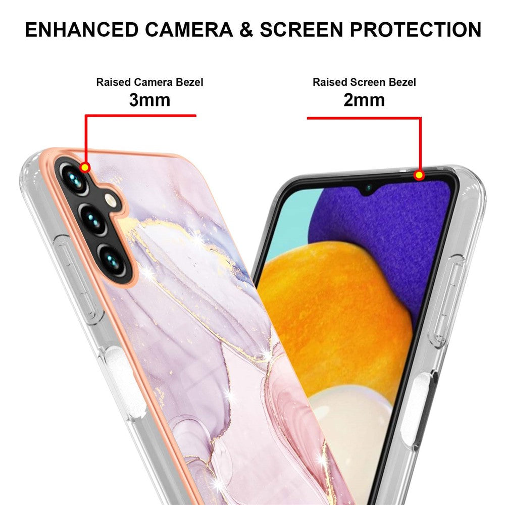 Galaxy A56 5G Schutzhülle – Mit Marmormuster 2,0 mm Galvanik-Rückseite