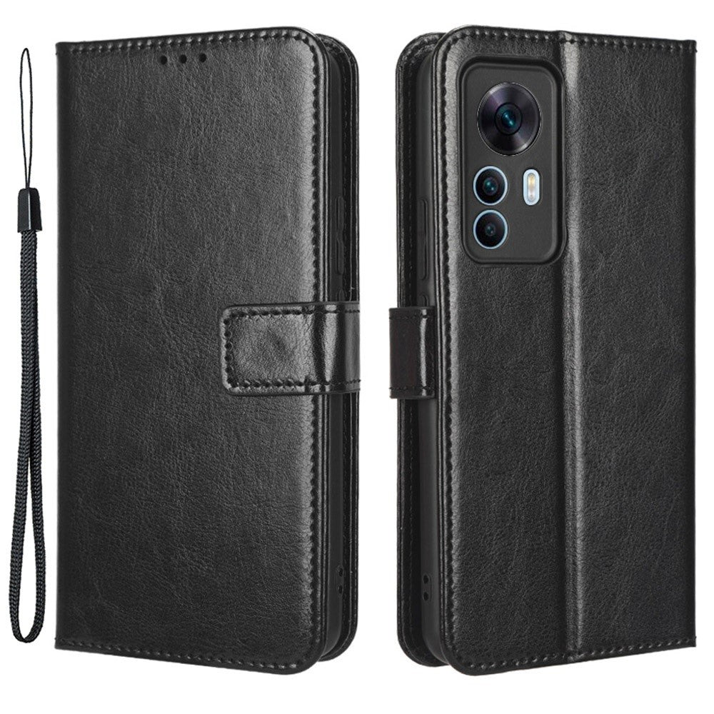 For Xiaomi 12T 5G / 12T Pro 5G / Redmi K50 Ultra 5G Phone Stand Wallet Protective Case Crazy Horse Texture PU Leather Cover