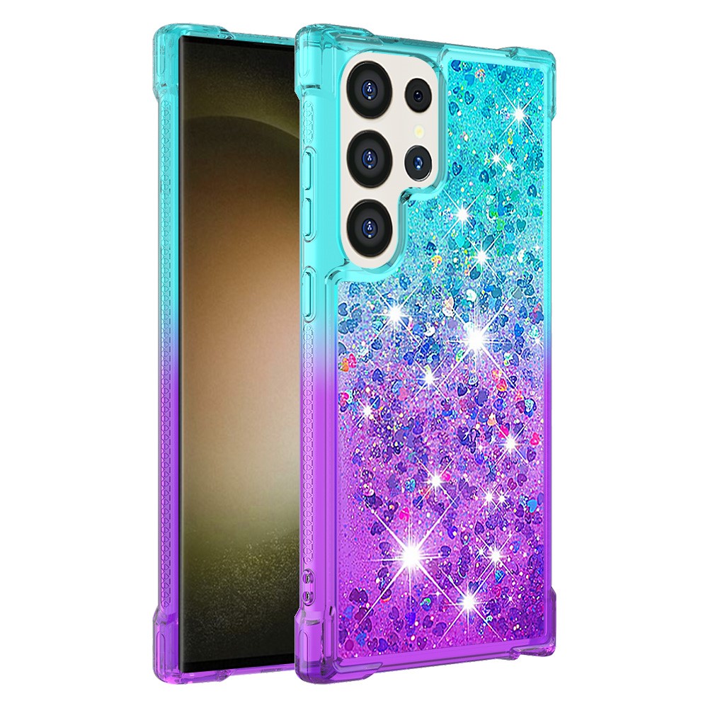 Galaxy S25 Ultra Glitter-Hülle – Farbverlauf mit funkelndem Puder