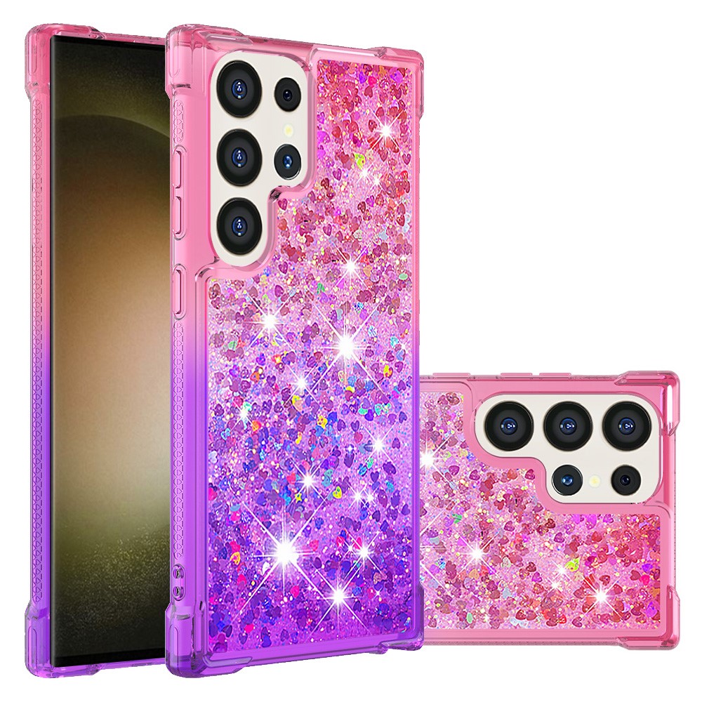 Galaxy S25 Ultra Glitter-Hülle – Farbverlauf mit funkelndem Puder