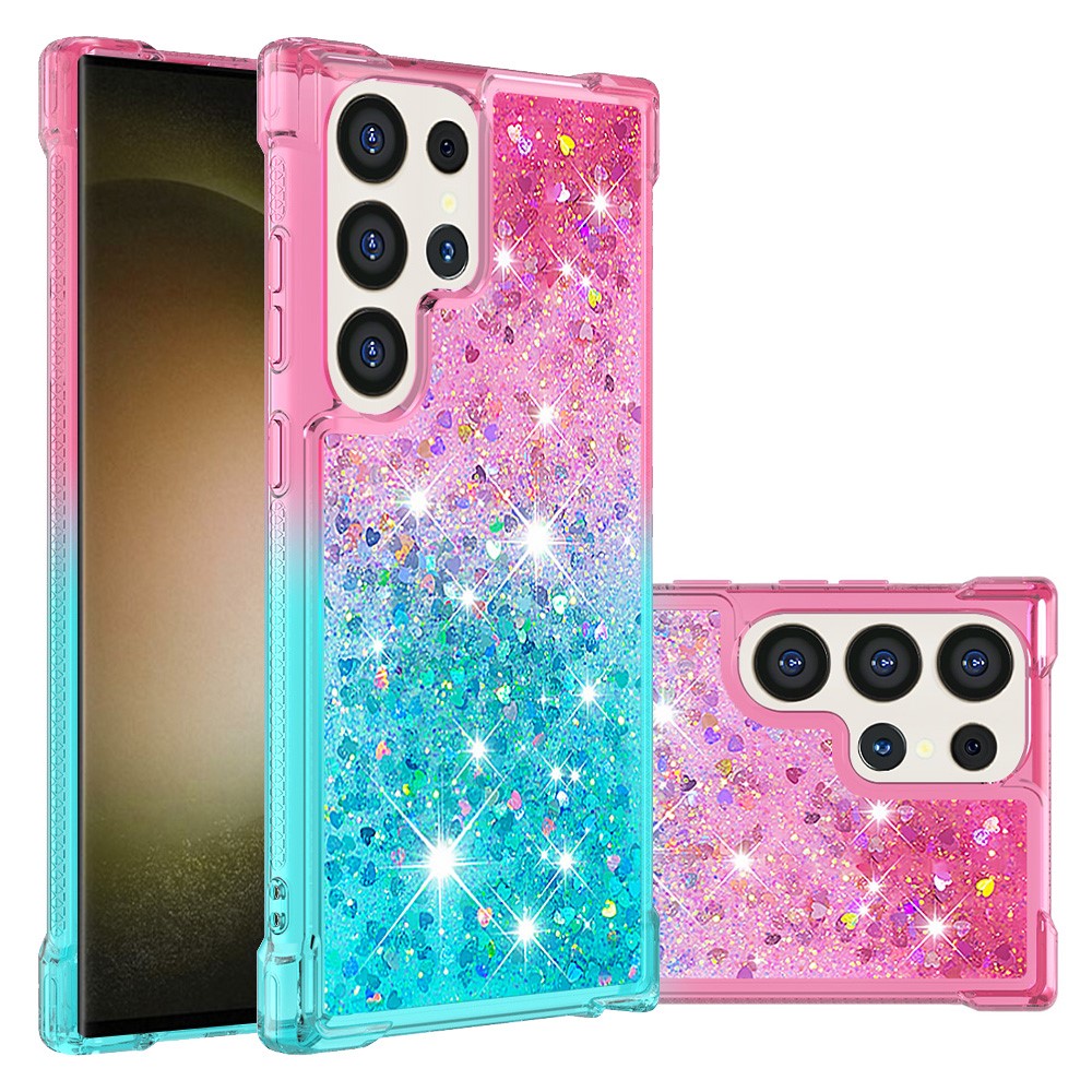 Galaxy S25 Ultra Glitter-Hülle – Farbverlauf mit funkelndem Puder