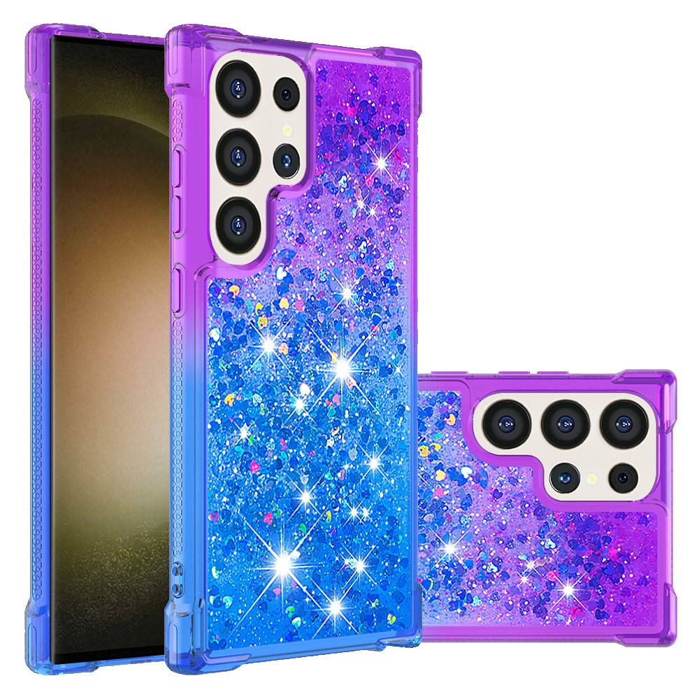 Galaxy S25 Ultra Glitter-Hülle – Farbverlauf mit funkelndem Puder
