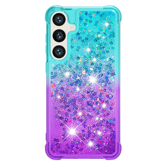 Galaxy S24 Plus / S25 Plus Glitter-Hülle – Farbverlauf mit funkelndem Puder