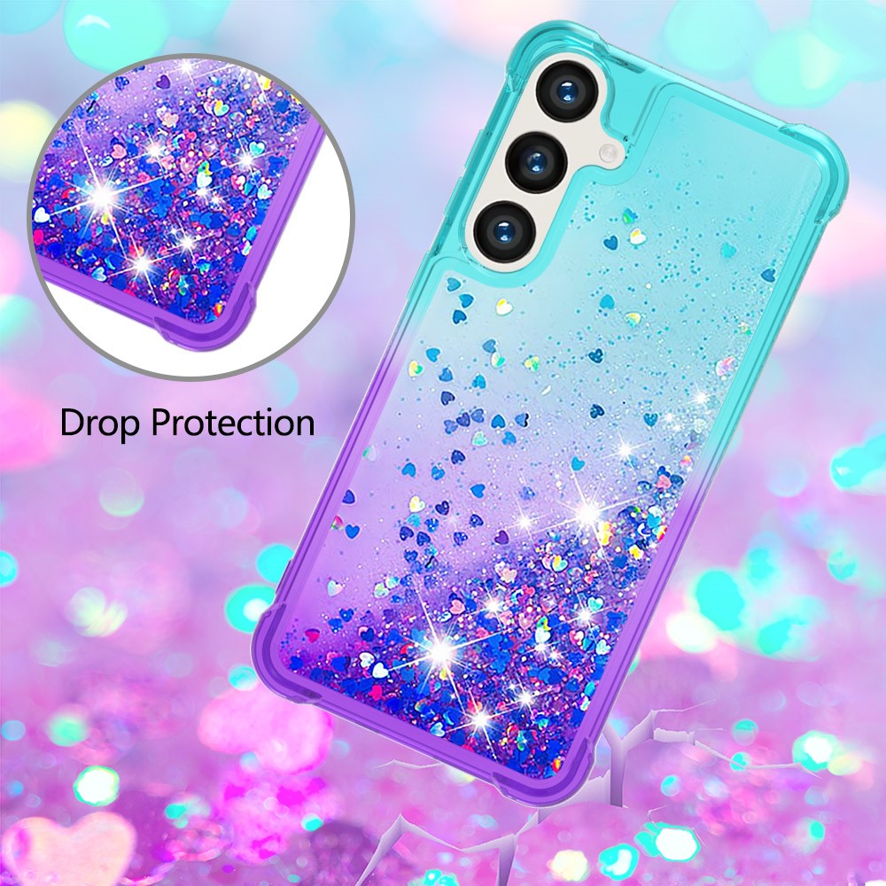 Galaxy S24 Plus / S25 Plus Glitter-Hülle – Farbverlauf mit funkelndem Puder
