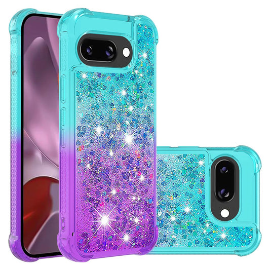 Pixel 9a Glitter-Hülle – Farbverlauf mit funkelndem Puder