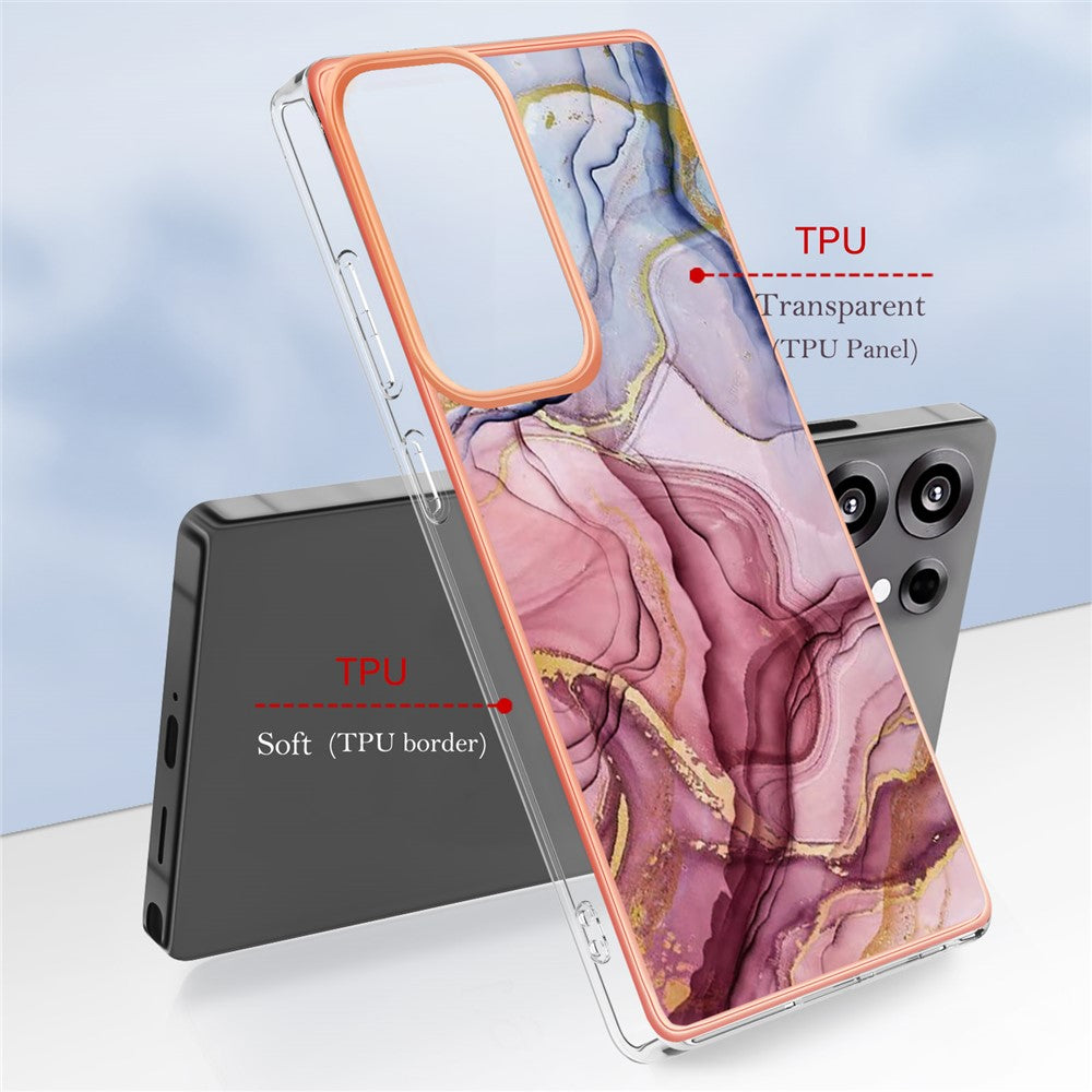 Galaxy S25 Ultra Schutzhülle – Mit Marmormuster 2,0 mm Galvanik-Rückseite