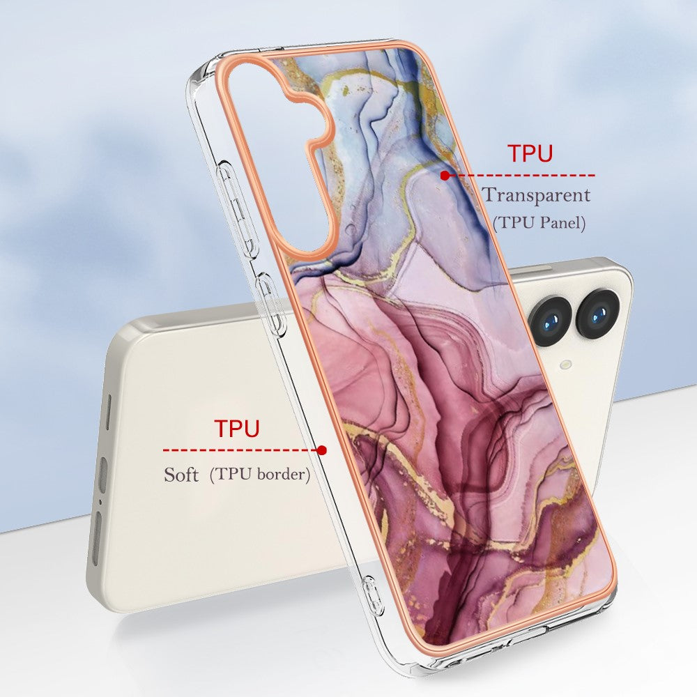 Galaxy S24 / S25 Schutzhülle – Mit Marmormuster 2,0 mm Galvanik-Rückseite