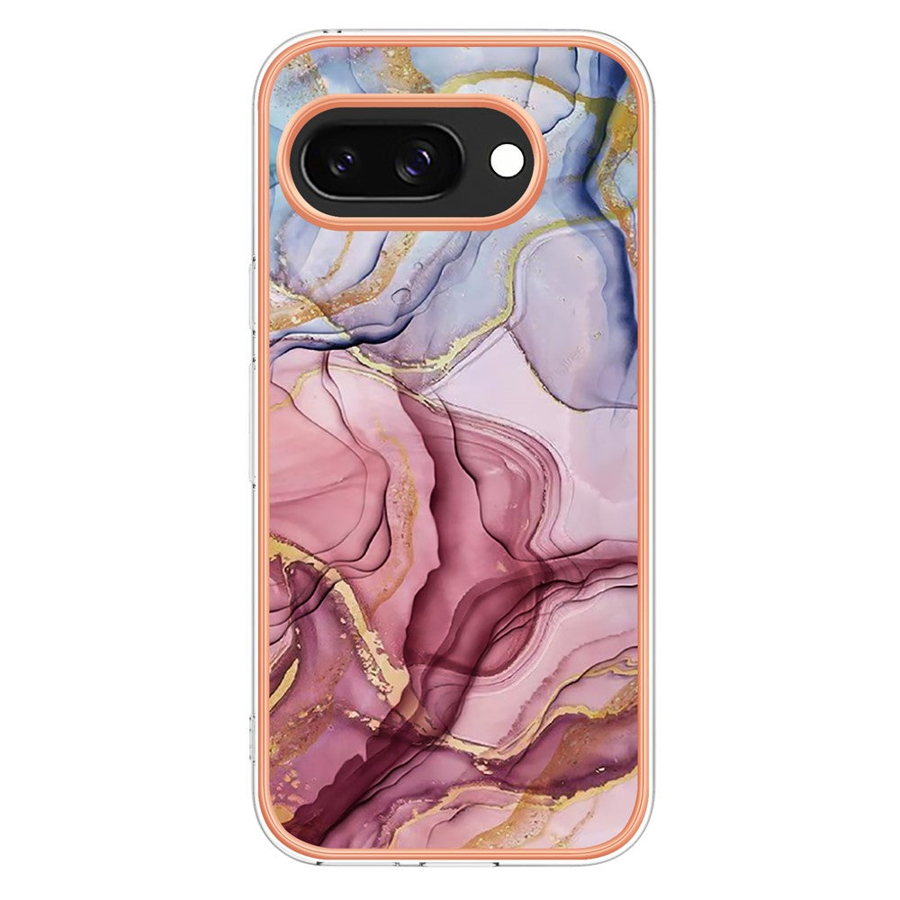 Pixel 9a Schutzhülle – Mit Marmormuster 2,0 mm Galvanik-Rückseite