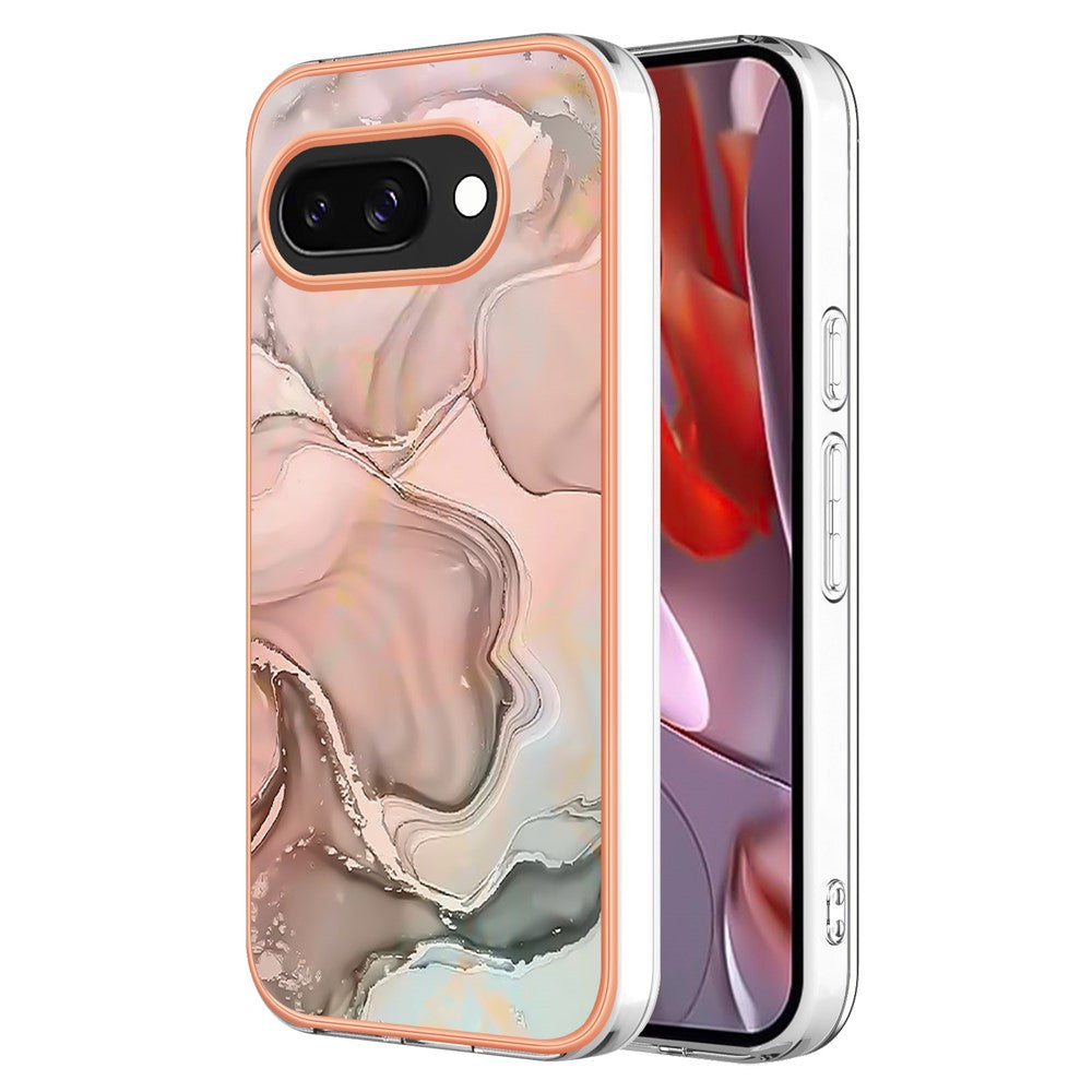 Pixel 9a Schutzhülle – Mit Marmormuster 2,0 mm Galvanik-Rückseite