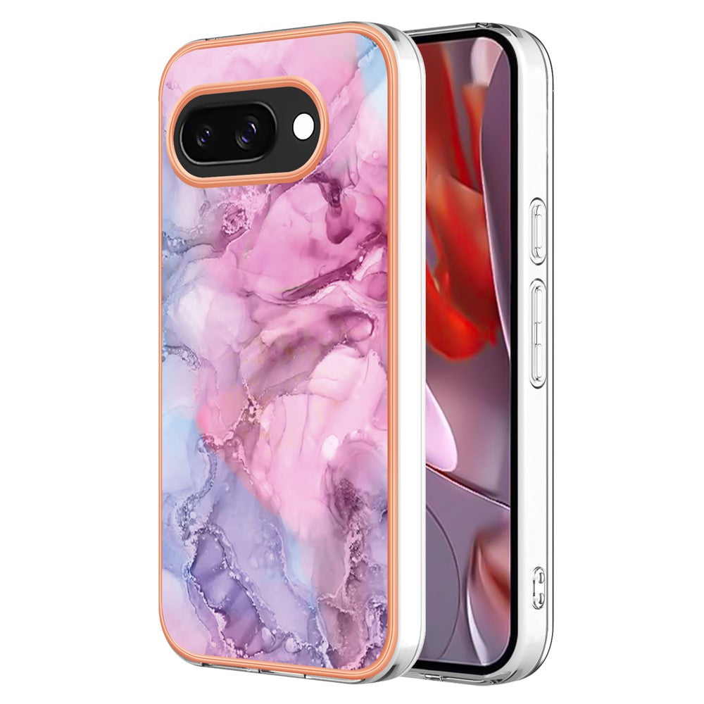 Pixel 9a Schutzhülle – Mit Marmormuster 2,0 mm Galvanik-Rückseite