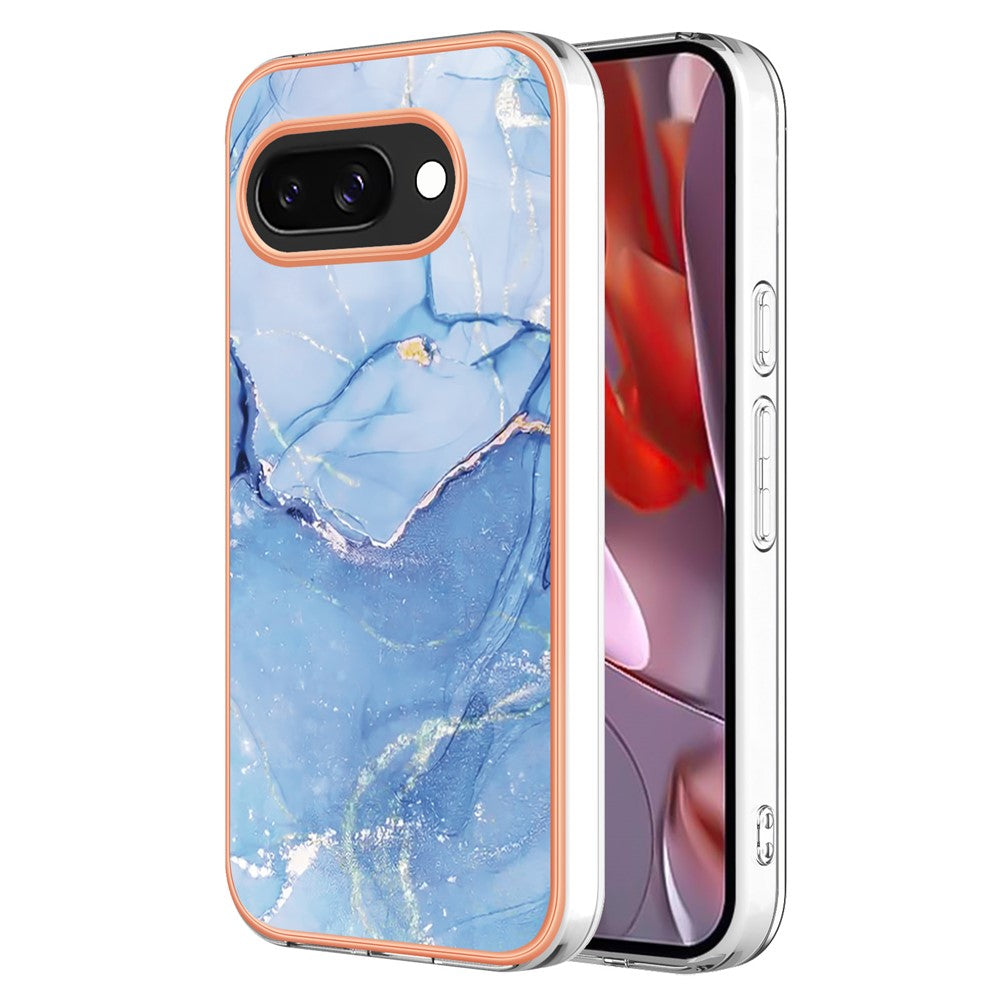 Pixel 9a Schutzhülle – Mit Marmormuster 2,0 mm Galvanik-Rückseite