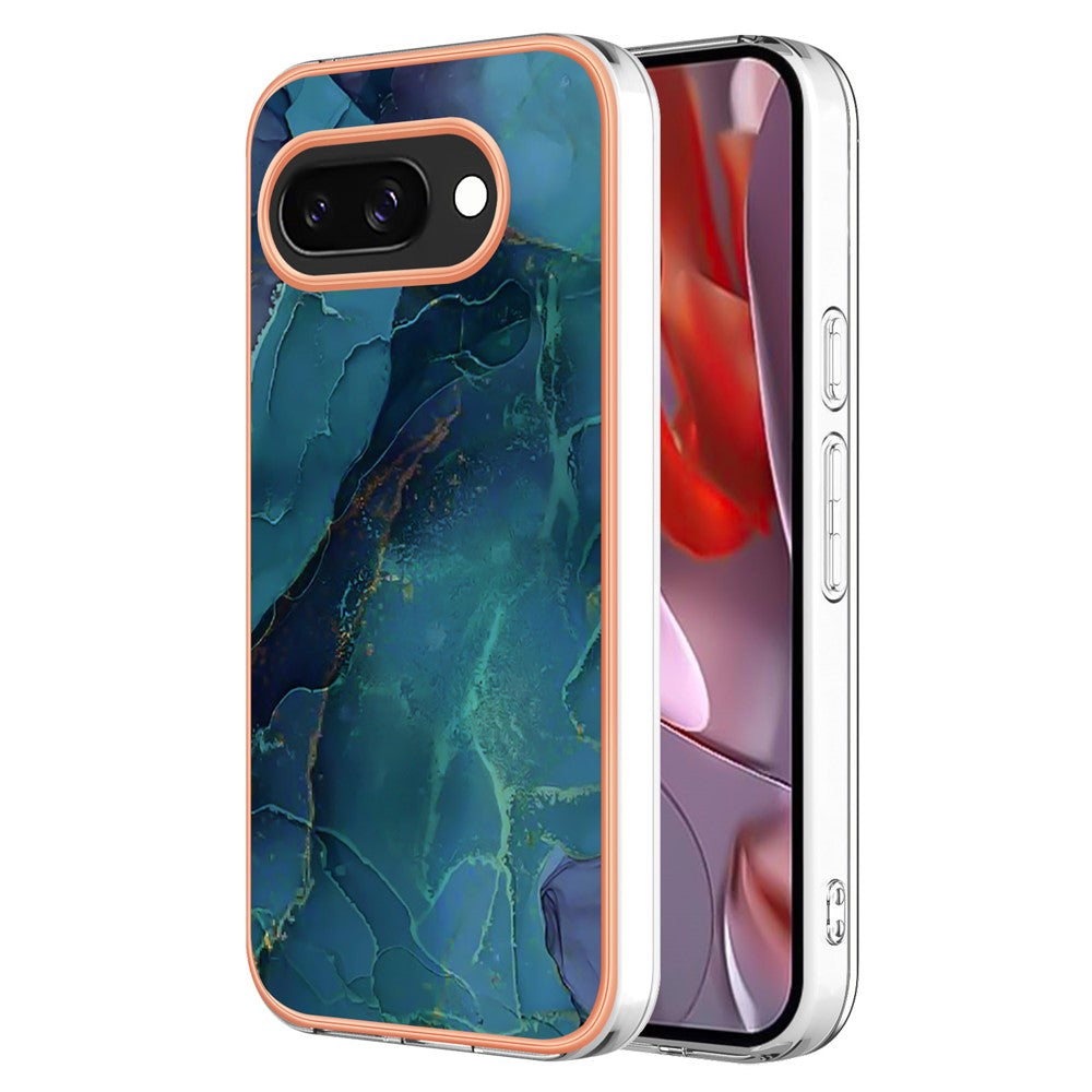 Pixel 9a Schutzhülle – Mit Marmormuster 2,0 mm Galvanik-Rückseite
