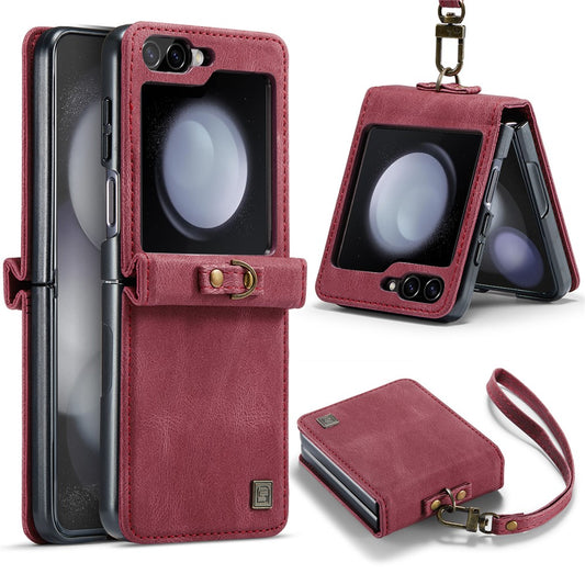 Galaxy Z Flip5 5G – Handyhülle aus PU-Leder und TPU, mit Ständer, mit Handschlaufe