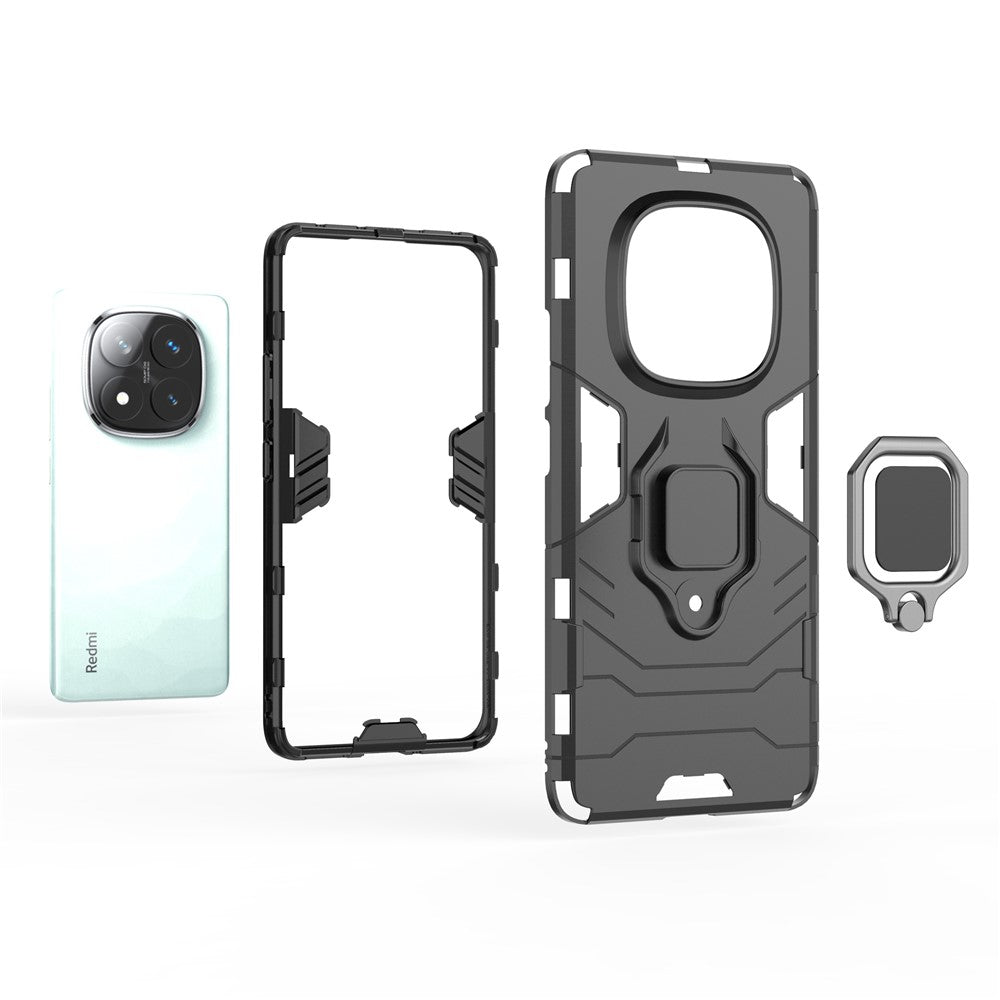 For Xiaomi Redmi Note 14 Pro 5G / Poco X7 5G Case PC + TPU Protective Phone Cover with Ring Kickstand