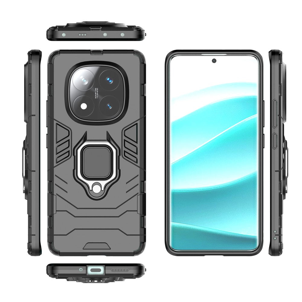 For Xiaomi Redmi Note 14 Pro 5G / Poco X7 5G Case PC + TPU Protective Phone Cover with Ring Kickstand