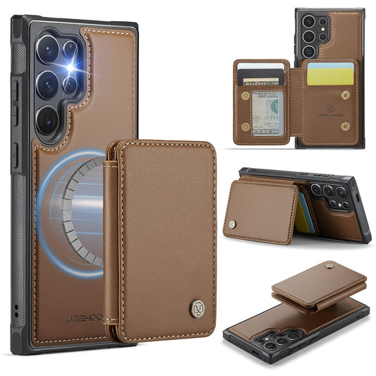 Galaxy S25 Ultra Leder-Handyhülle – Mit abnehmbarer magnetische Kartentasche