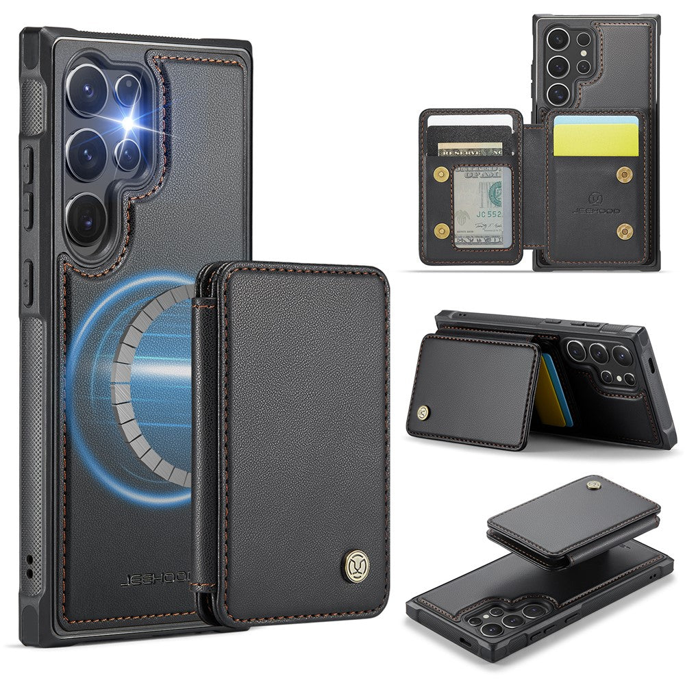 Galaxy S25 Ultra Leder-Handyhülle – Mit abnehmbarer magnetische Kartentasche