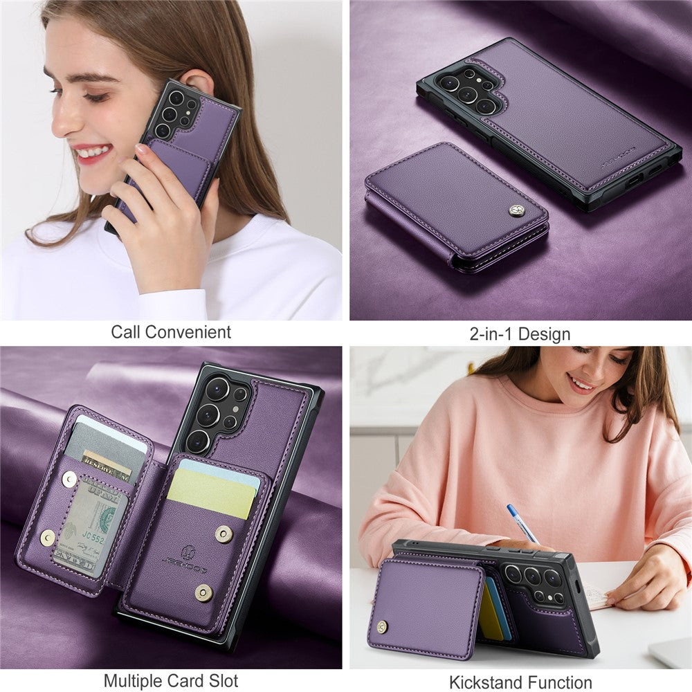 Galaxy S25 Ultra Leder-Handyhülle – Mit abnehmbarer magnetische Kartentasche